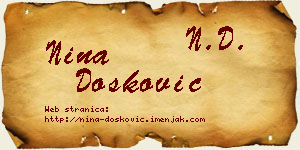 Nina Dosković vizit kartica